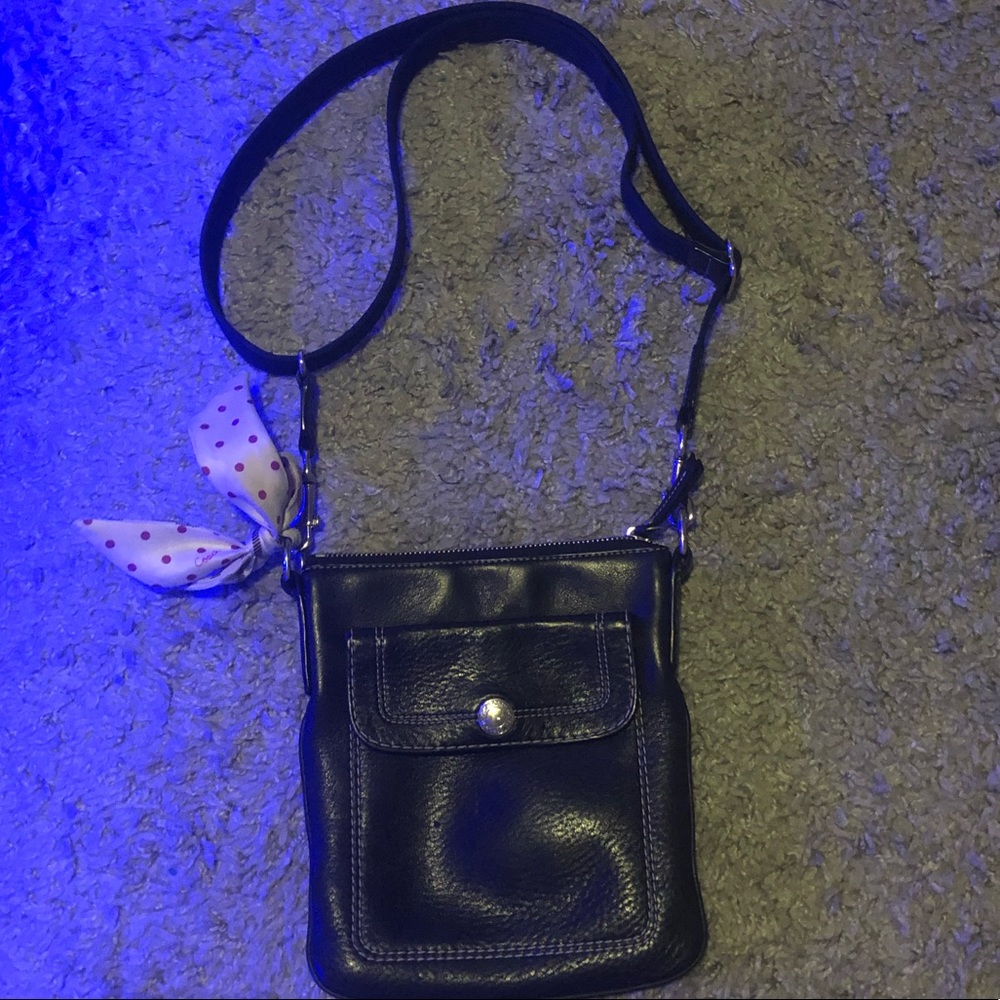 COACH Black Leather CrossBody Bag